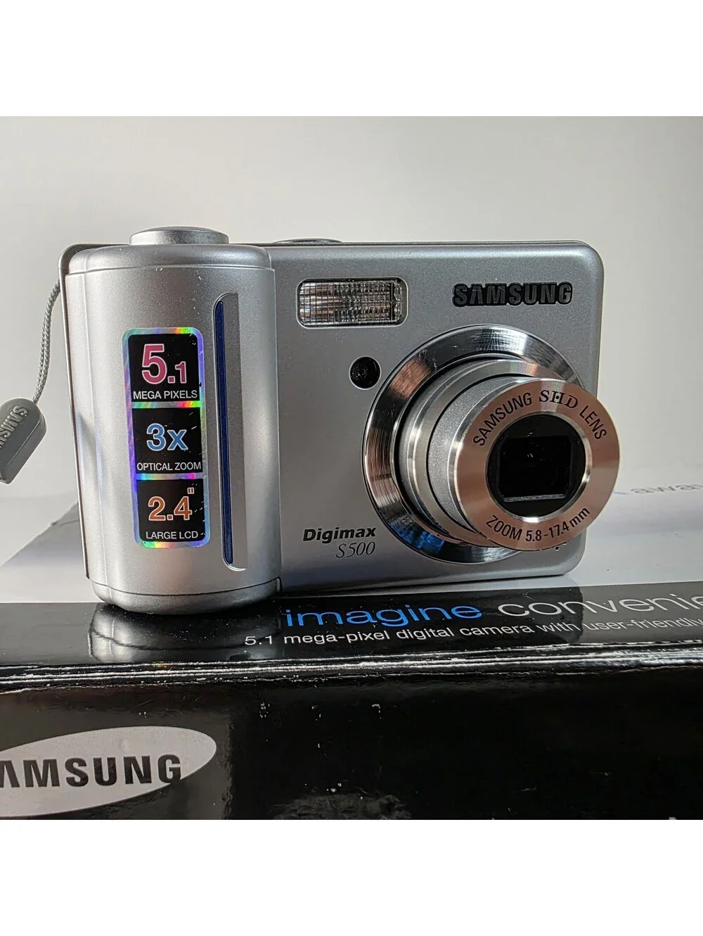 Samsung Digimax S500 5.1MP Point And Shoot Digital Camera Tested Clean W/Box